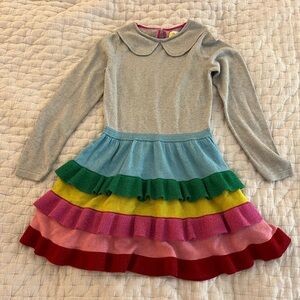 GUC Mini Boden Sparkle Rainbow Sweater Dress Size 9-10